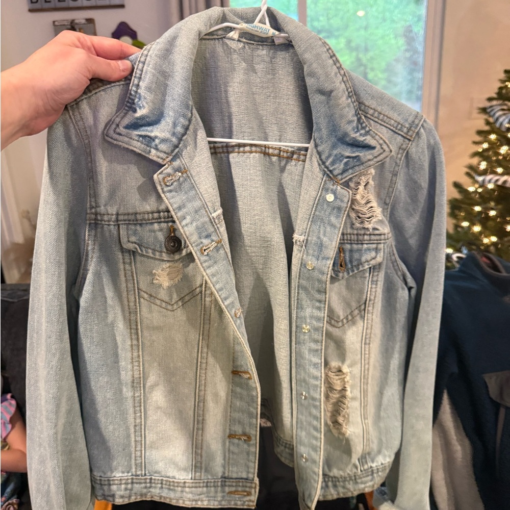 Distressed Light Blue Denim Jacket